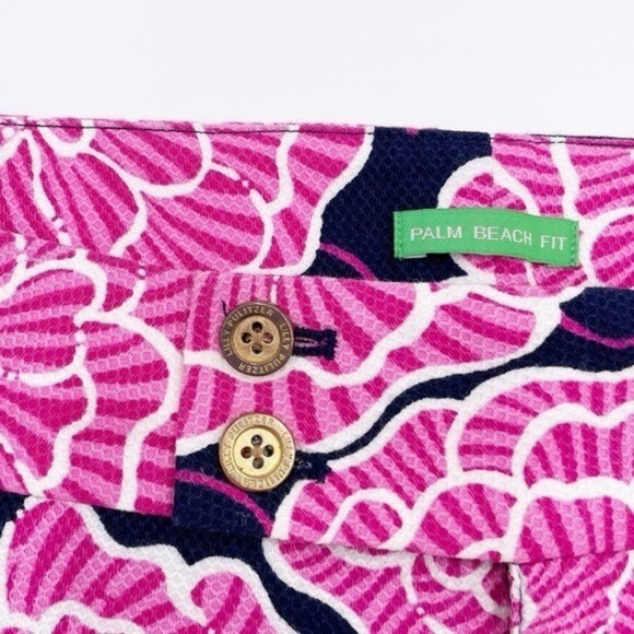 Lilly Pulitzer Palm Beach Fit Cropped Pants Navy Blue Pink Floral Women's Size 4 - Picture 4 of 8